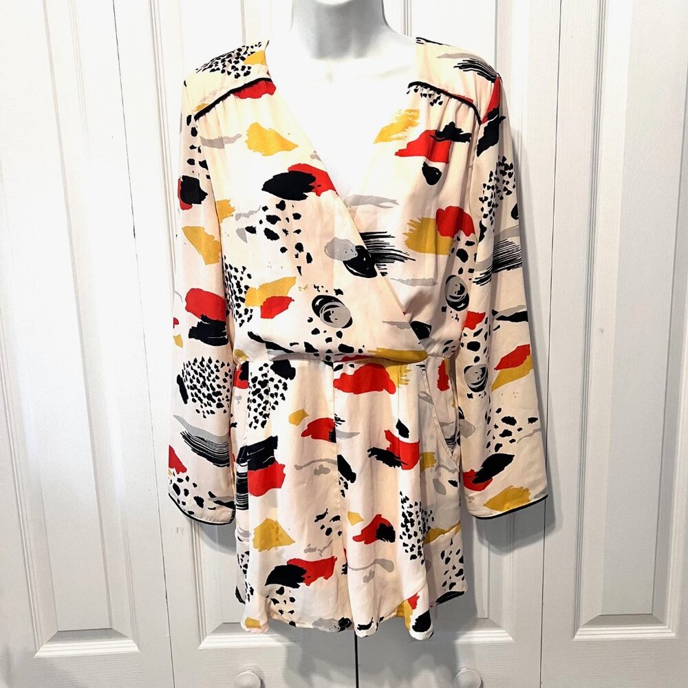harlyn-Anthropologie-Women's One Piece Short Outfit-Long Sleeve-Medium-Geometric